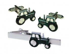 Tie Bar / Cufflink Set - Tractor Green